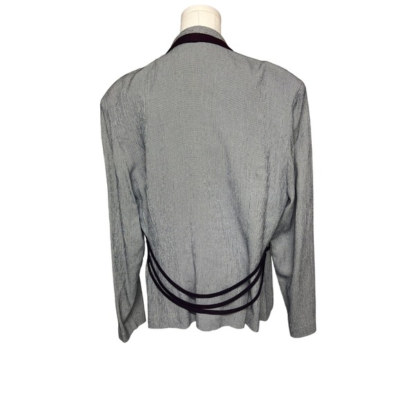 Vintage Womens Blazer Equestrian Harness Ring Detail Houndstooth Academia - Picture 7 of 16